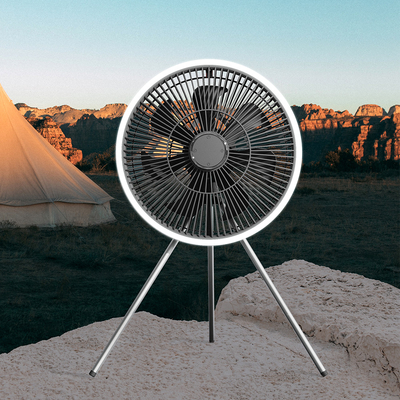 Batteria 10000mAh Ricaricabile Ventilatore da tavolo Lanterna LED da 12 pollici Luce per tenda Fan