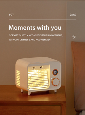 USB Mini Portable Wireless Fan Cooler con luce notturna a LED e spray di nebbia