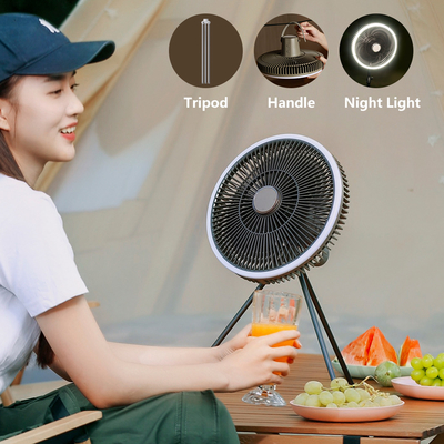 Fan di campeggio all'aperto ricaricabile d'attaccatura portatile del ventilatore da tavolo della tenda 10000mAh LED