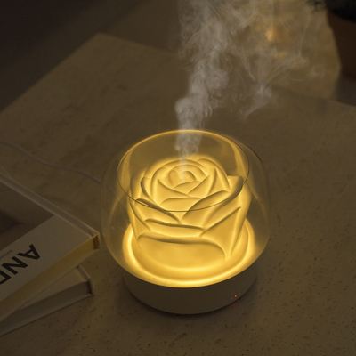 diffusore variopinto di aromaterapia di progettazione del fiore del diffusore dell'aroma dei diffusori dell'olio essenziale della luce notturna di 400ml 7 LED