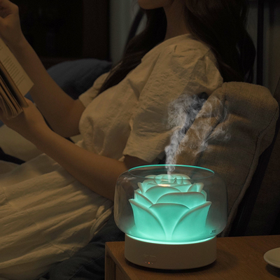 diffusore variopinto di aromaterapia di progettazione del fiore del diffusore dell'aroma dei diffusori dell'olio essenziale della luce notturna di 400ml 7 LED
