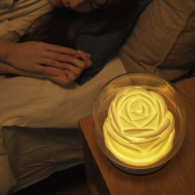 Il fiore dell'umidificatore del diffusore 400ml dell'olio dell'aroma della luce notturna di ED modella bianco